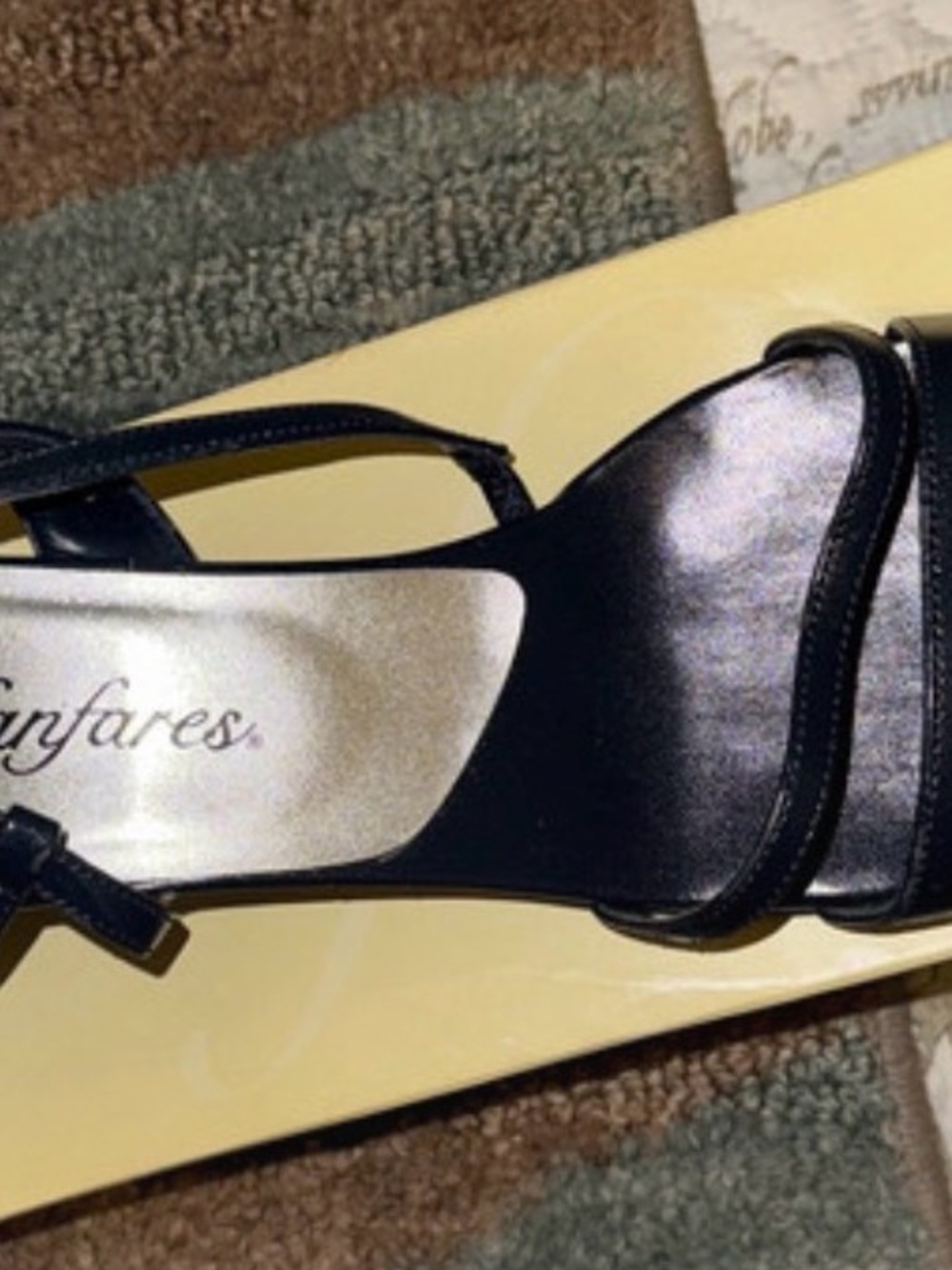 Fanfare Navy Strappy Women's Heel Sandals - Sleek Evening Comfort